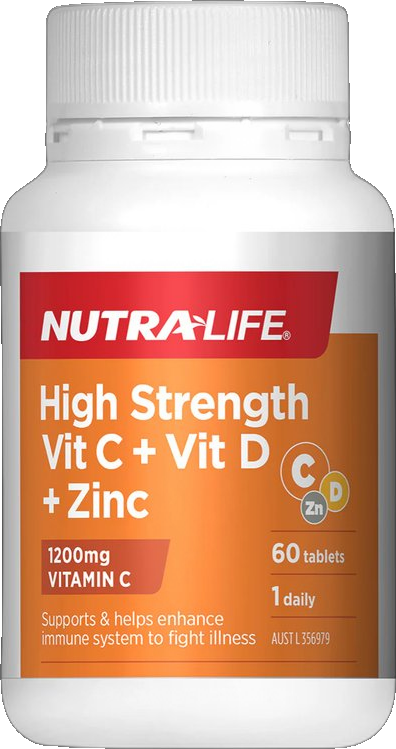 High Strength Vitamin C + Vit D + Zinc by Nutra Life