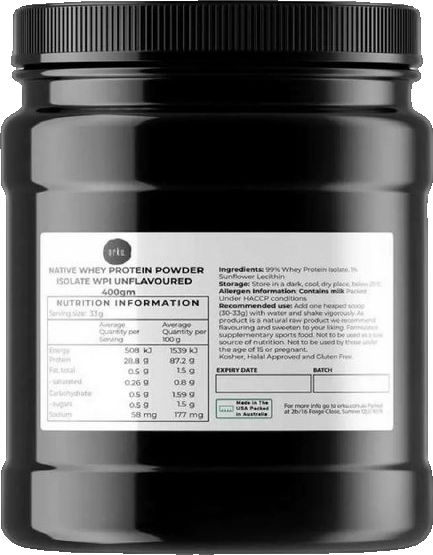 Orku Whey Protein Isolate Powder WPI 90% Native Jar