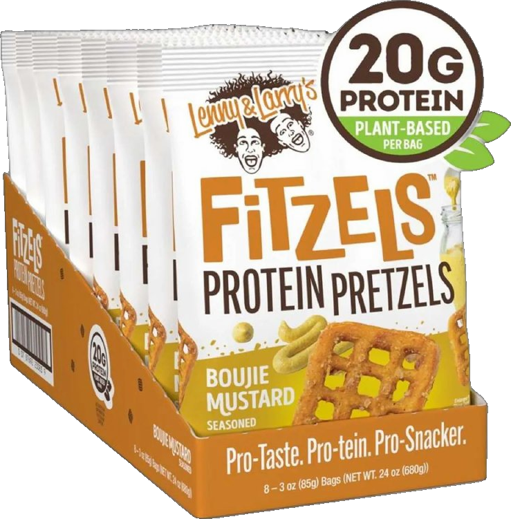 Lenny & Larry's Boujie Mustard FITZELS High Protein Plant Based Pretzels