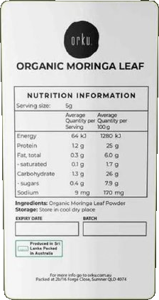Organic Moringa Leaf Powder Tub - Food Grade Oleifera Drumstick Leaf