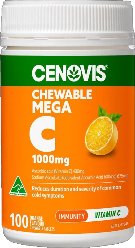 Mega Vitamin C 1000mg Chewable Tablets For Immune Support
