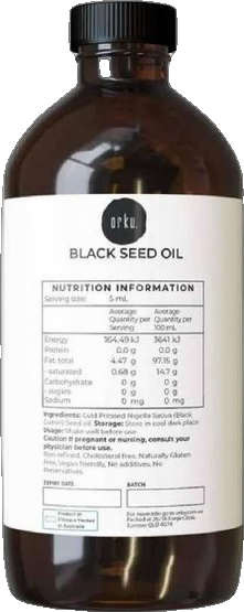 Orku 1L Black Seed Oil Pure Cold Pressed 100% Ethiopian Nigella Sativa Cumin