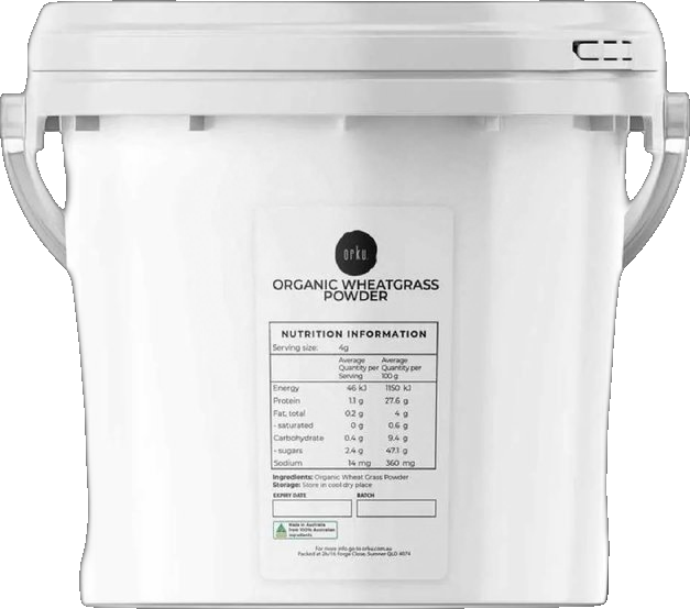Orku Organic Wheatgrass Powder Tub - Pure Wheat Grass Leaf Superfood