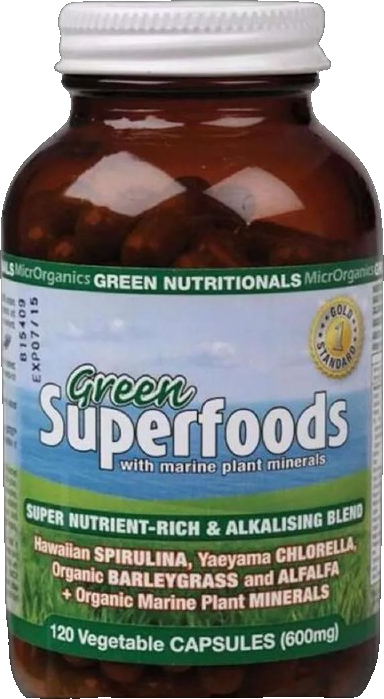 MicrOrganics Green Nutritionals Green Superfoods 120 Vegan Caps