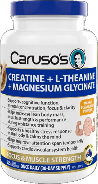 Creatine + L-Theanine + Magnesium Glycinate by Carusos Flavoured